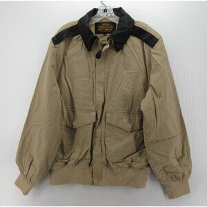 VINTAGE Schott NYC Jacket Medium A-2 Flight Bomber Leather Collar *